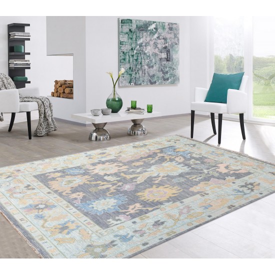 Pasargad Home Oushak Collection Hand-Knotted Wool Area Rug- 8'11" X 12' 0"