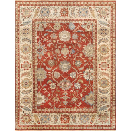 Pasargad Home Sultanabad Hand-Knotted Lamb's Wool Area Rug- 9' 0" X 11' 10"