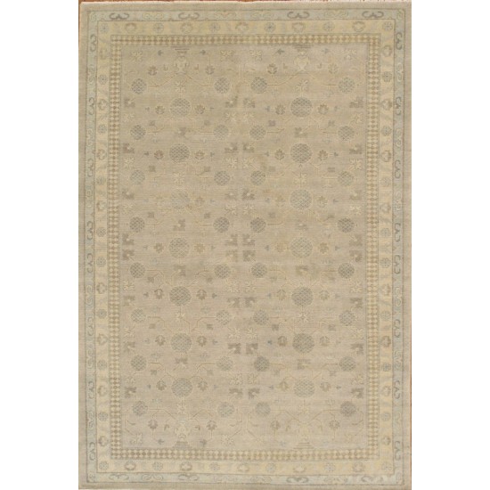 Pasargad Khotan Hand-knotted Lamb's Wool Area Rug ( 6'2 x 9'1)