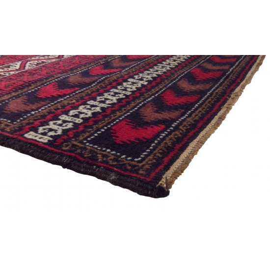 Pasargad Home Antique Balouch Camel Lamb's Wool Area Rug- 3'11" X 7' 3"