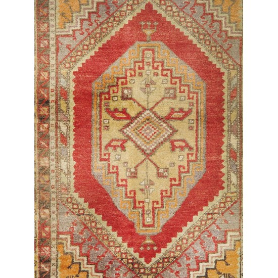 Pasargad Home Antique Sivas Collection Coral Lamb's Wool Area Rug- 3' 8" X 6' 1"