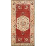 Pasargad Home Vintage Oushak Coral Lamb's Wool Area Rug- 3' 4" X 6' 6"