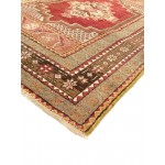 Pasargad Home Vintage Oushak Coral Lamb's Wool Area Rug- 3' 8" X 5' 7"