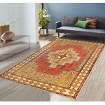 Pasargad Home Vintage Oushak Coral Lamb's Wool Area Rug- 4' 0" X 6' 0"