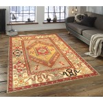 Pasargad Home Vintage Oushak Collection Tan Lamb's Wool Area Rug- 5' 7" X 8' 9"