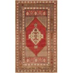 Pasargad Home Vintage Oushak Coral Lamb's Wool Area Rug- 3' 8" X 6' 4"