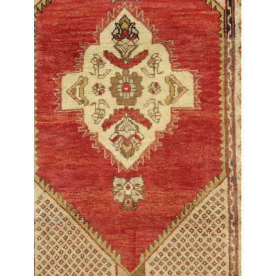 Pasargad Home Vintage Oushak Coral Lamb's Wool Area Rug- 3' 8" X 6' 4"