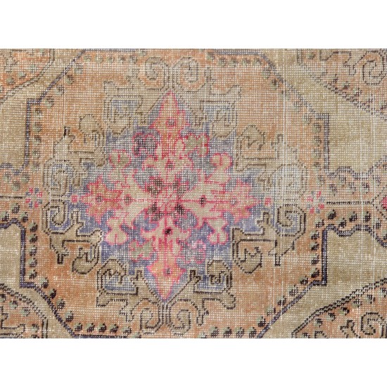 Pasargad Home Vintage Oushak Beige Lamb's Wool Area Rug- 4' 4" X 7' 0"