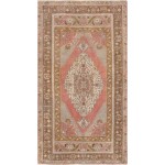 Pasargad Home Vintage Sivas Collection Salmon Wool Area Rug- 4' 7" X 8' 6"