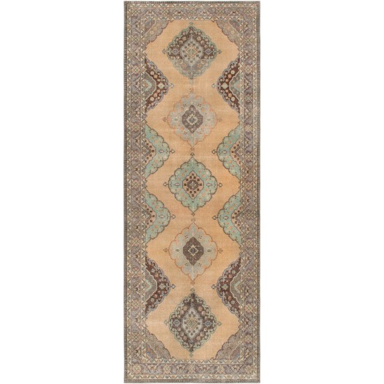 Pasargad Home Vintage Sivas Collection Cream Wool Area Rug- 4' 8" X 13' 9"