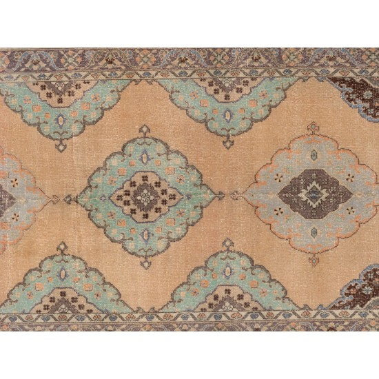 Pasargad Home Vintage Sivas Collection Cream Wool Area Rug- 4' 8" X 13' 9"