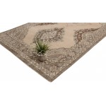 Pasargad Home Vintage Sivas Collection Cream Wool Area Rug- 4' 8" X 13' 9"