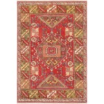 Pasargad Home Vintage Oushak Collection Red Lamb's Wool Area Rug- 4' 1" X 6' 0"