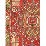 Pasargad Home Vintage Oushak Collection Red Lamb's Wool Area Rug- 4' 1" X 6' 0"