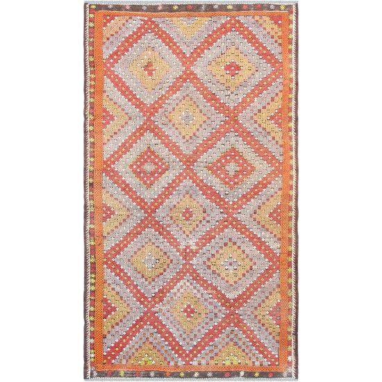 Pasargad Home Vintage Kilim Multi Lamb's Wool Area Rug- 5'11" X 10'10"