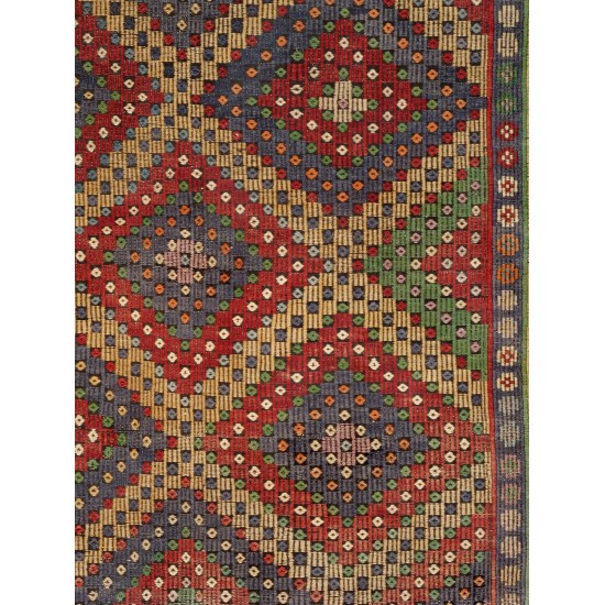 Pasargad Home Vintage Kilim Multi Lamb's Wool Area Rug- 6' 0" X 10' 5"