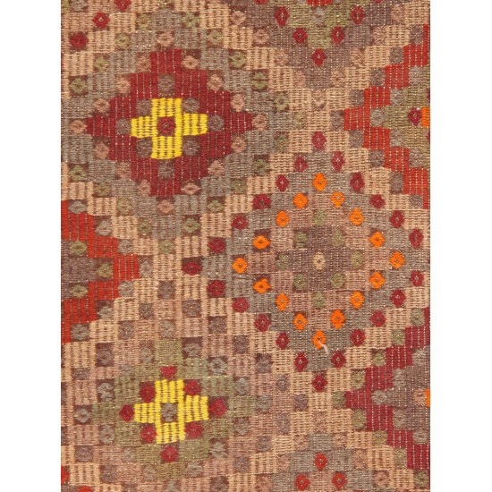 Pasargad Home Vintage Kilim Collection Multi Lamb's Wool Area Rug- 6' 5" X 9'11"