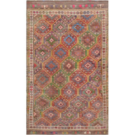 Pasargad Home Vintage Kilim Multi Lamb's Wool Area Rug- 6' 3" X 11' 3"51085