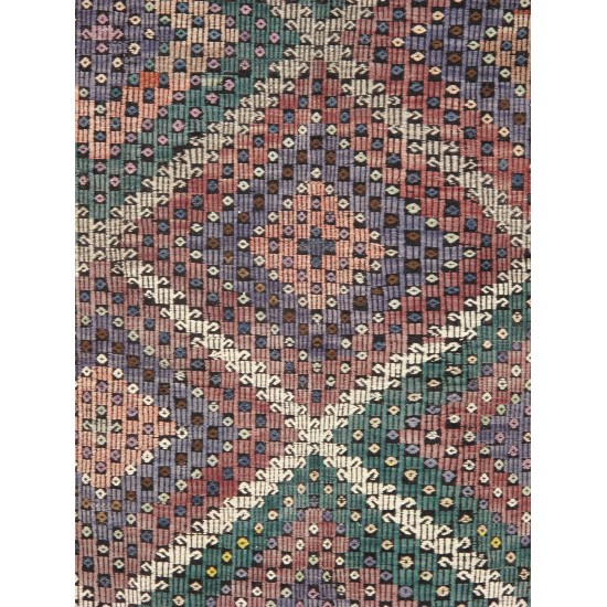 Pasargad Home Vintage Kilim Collection Multi Lamb's Wool Area Rug- 6' 0" X 9' 8"