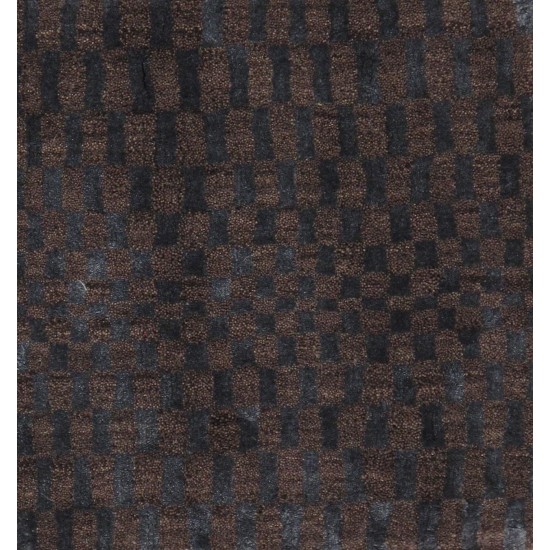 Pasargad Home Area Rug Modern Hand-Loomed Silk, Wool Brown 1' 2" X 1' 2"