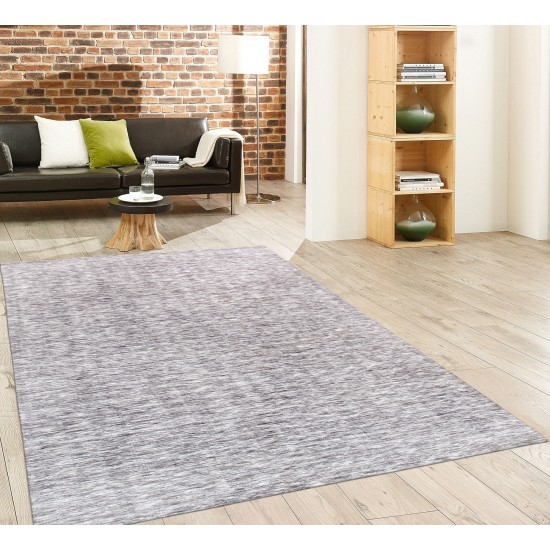 Transitional Hand-Loomed Polyester and Cotton Area Rug- 5x8 RENO-08 5X8