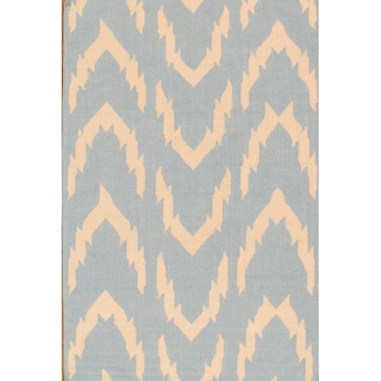 Pasargad Home Area Rug Kilim Flat Weave Lamb's Wool Blue 5' 0" X 8' 0"