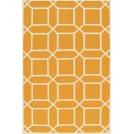 Pasargad Sahara Collection Decorative Handmade Wool Area Rug - Orange/Ivory 2x3