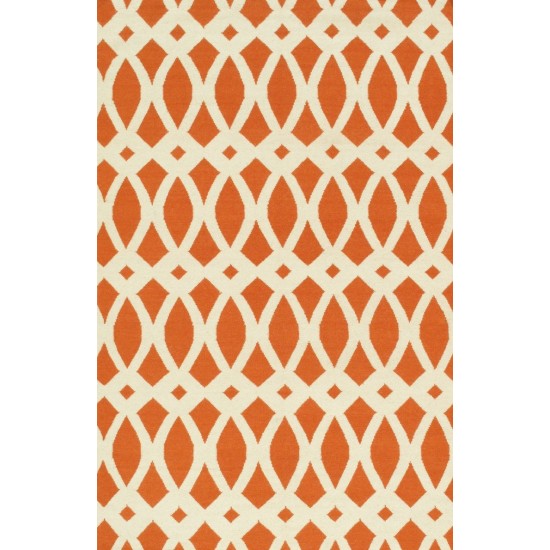 Pasargad Home Area Rug Kilim Flat Weave Lamb's Wool Orange 2' 0" X 3' 0"