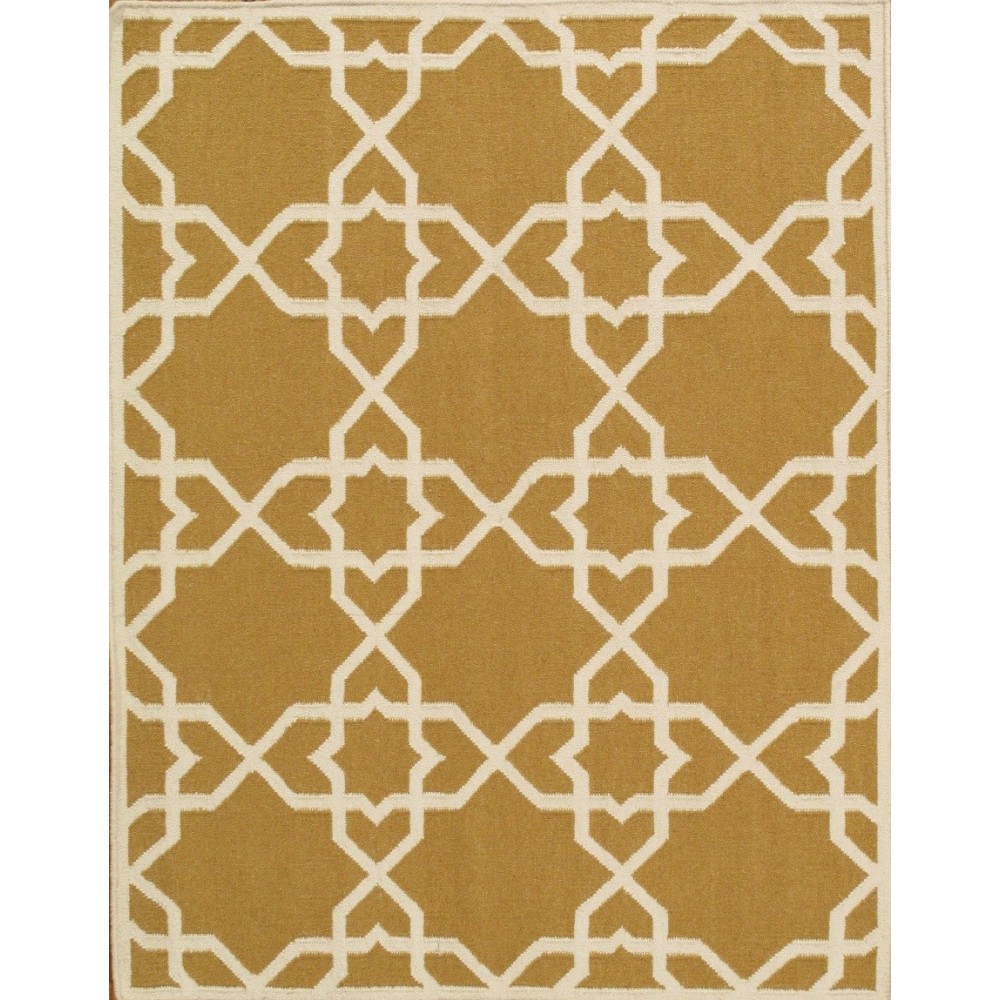 Pasargad Home Area Rug Kilim Flat Weave Lamb's Wool Camel 8' 9" X 11' 9"