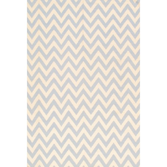 Pasargad Sahara Decorative Handmade Wool Flat Weave Area Rug - Blue/Ivory (6x9)