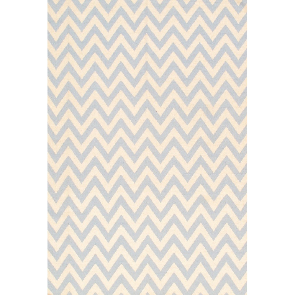 Pasargad Sahara Decorative Handmade Wool Flat Weave Area Rug - Blue/Ivory (6x9)