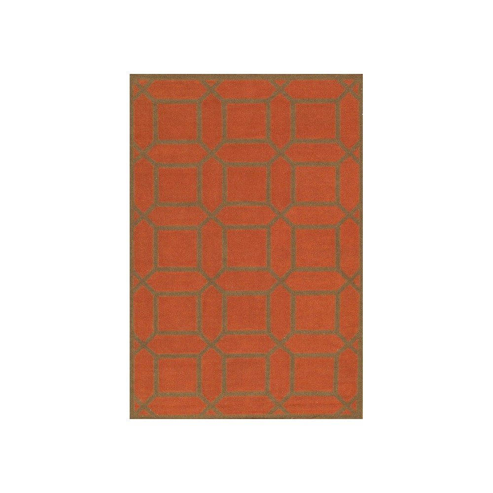 Pasargad Home Area Rug Kilim Flat Weave Lamb's Wool Rust 4' 0" X 6' 0"