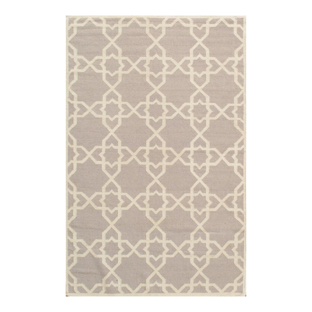 Pasargad Sahara Decorative Handmade Wool Flat Weave Area Rug - Grey/Ivory (6x9)