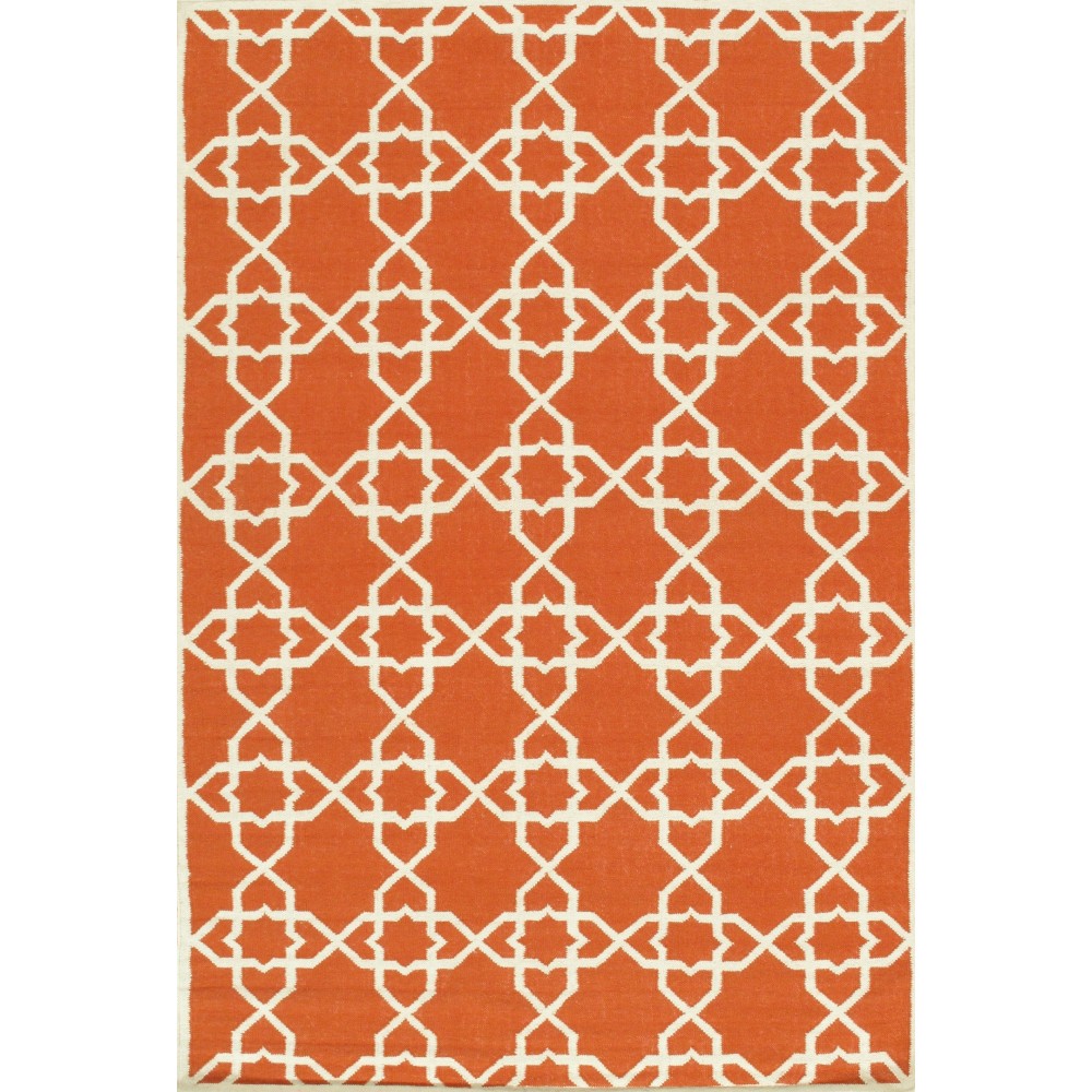 Pasargad Home Area Rug Kilim Flat Weave Lamb's Wool Coral 9' 0" X 12' 0"