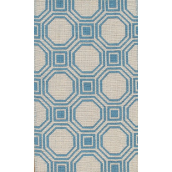 Pasargad Home Kilim Hand-Woven Lamb's Wool Area Rug, 5'0" X 8'0", Ivory