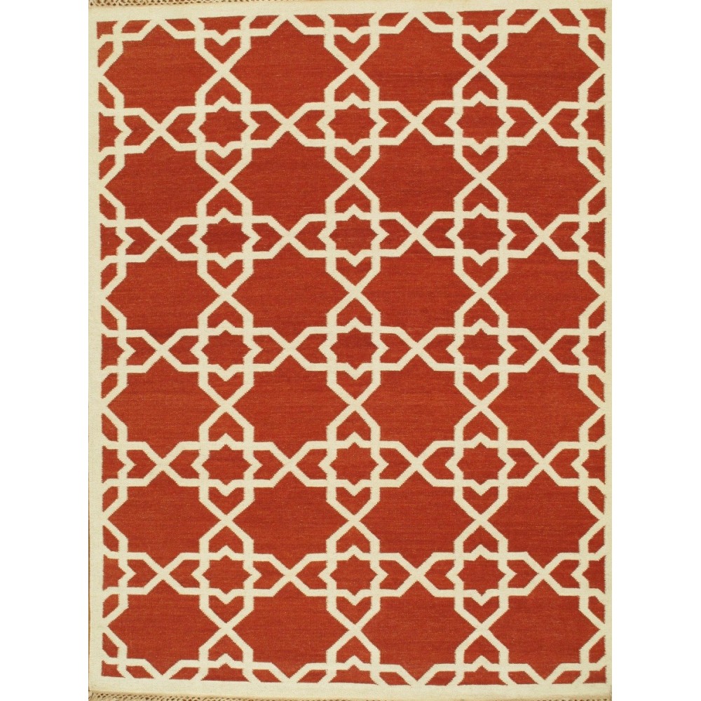 Pasargad Home Area Rug Kilim Flat Weave Lamb's Wool Rust 5' 9" X 8' 9" Pasargad Home Area Rug Kilim Flat Weave Lamb's Wool Rust 5' 9" X 8' 9"