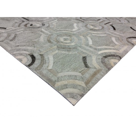 Pasargad Home Hand-Loomed Cowhide Silk Area Rug- 5X8
