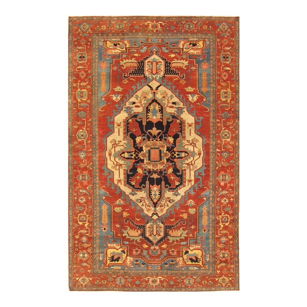 Pasargad Home Serapi Hand-Knotted Lamb's Wool Area Rug- 9' 1" X 11' 11"