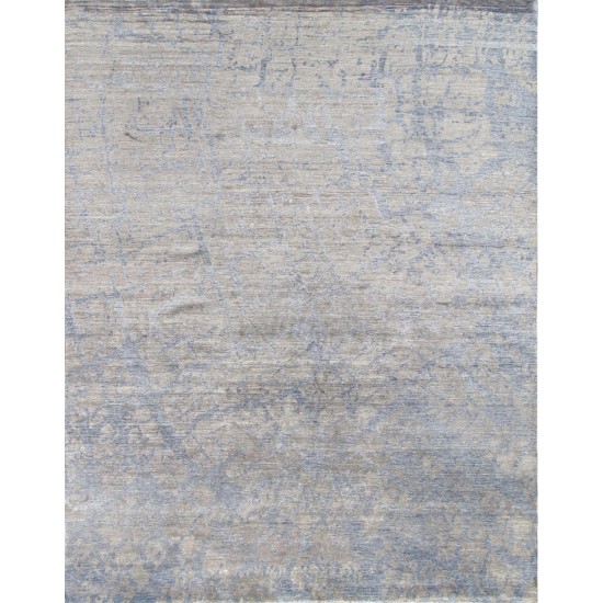 Pasargad Home Modern Collection Hand-Knotted Silk Area Rug- 9' 1" X 11' 10"