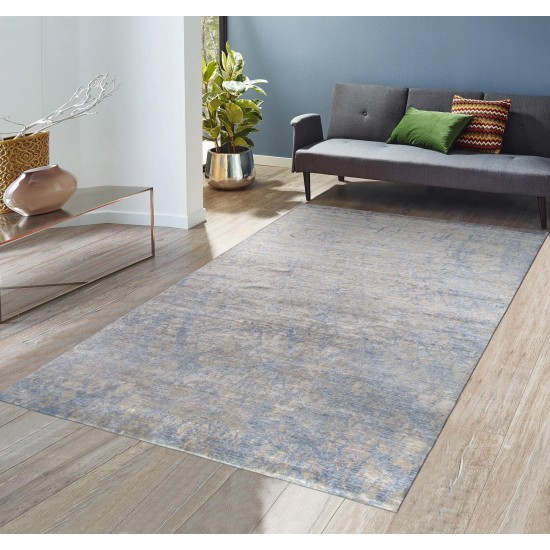 Pasargad Home Modern Collection Hand-Knotted Silk Area Rug- 9' 1" X 11' 10"