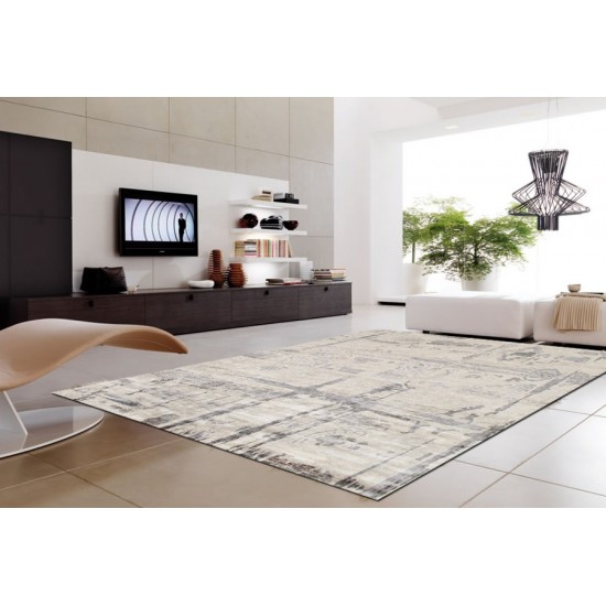 Pasargad Home Modern Collection Hand-Knotted Silk Area Rug- 6' 1" X 9' 0"