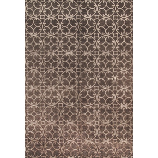 Pasargad Home Modern Hand-Knotted Silk & Wool Area Rug- 2' 0" X 3' 0" CIRC-4 2X3