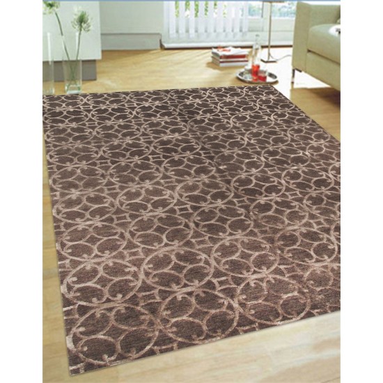 Pasargad Home Modern Hand-Knotted Silk & Wool Area Rug- 2' 0" X 3' 0" CIRC-4 2X3