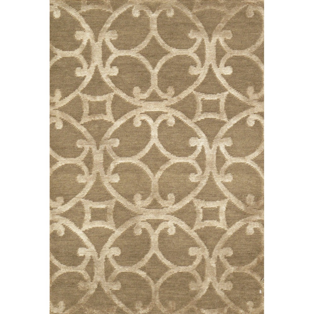 Pasargad Home Modern Hand-Knotted Silk & Wool Area Rug- 2' 0" X 3' 0" CIRC-1 2X3