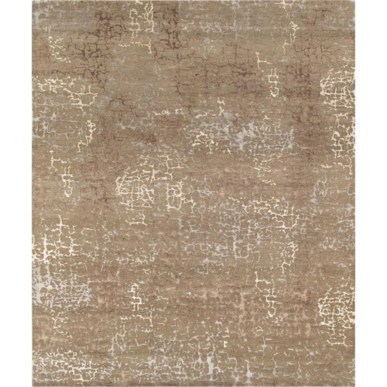 Modern Hand-Knotted Silk & Wool Area Rug- 2' 0" X 3' 0" REFLECTION-3 2X3