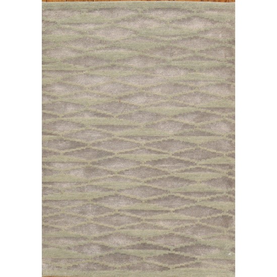 Pasargad Home Area Rug Modern Hand-Knotted Silk, Wool Mint 2' 0" X 3' 0"