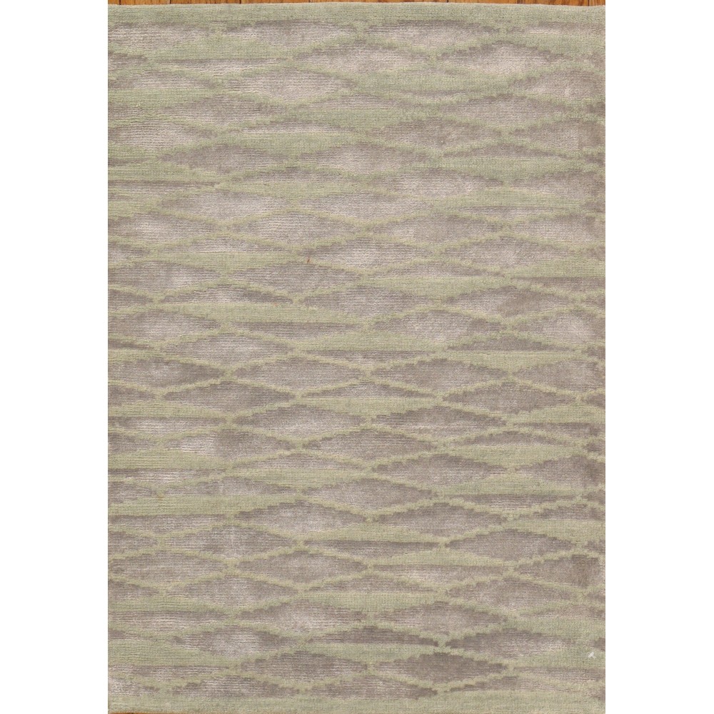 Pasargad Home Area Rug Modern Hand-Knotted Silk, Wool Mint 2' 0" X 3' 0"