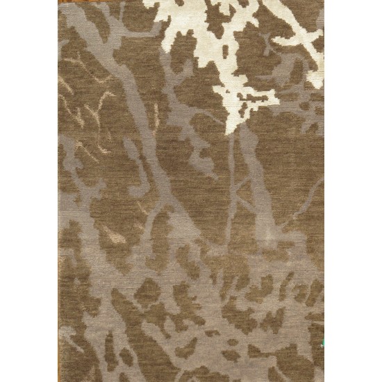 Modern Hand-Knotted Silk & Wool Area Rug- 2' 0" X 3' 0" PJHAD-3 2x3