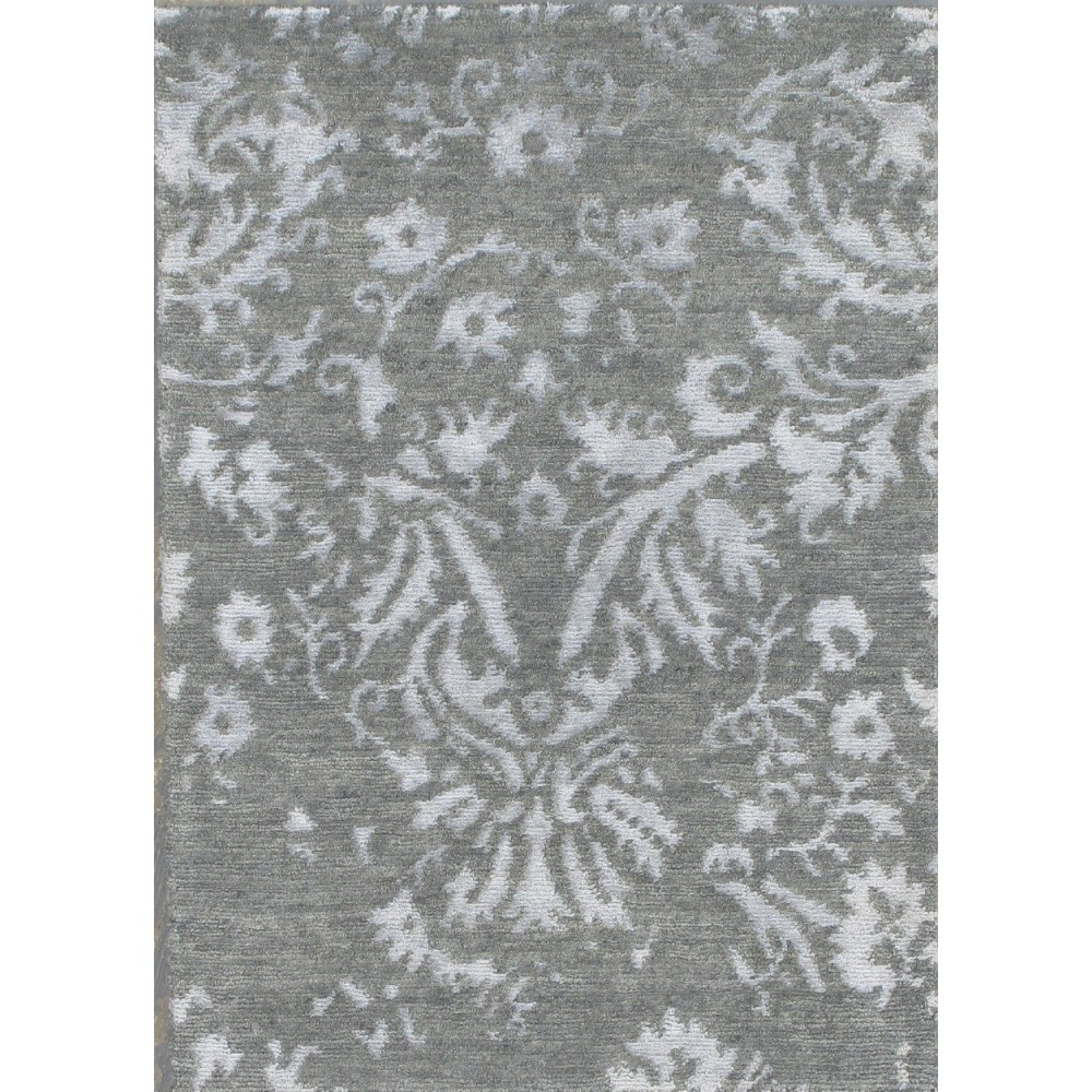 Modern Hand-Knotted Silk & Wool Area Rug- 2' 0" X 3' 0" PG-643-2 2X3