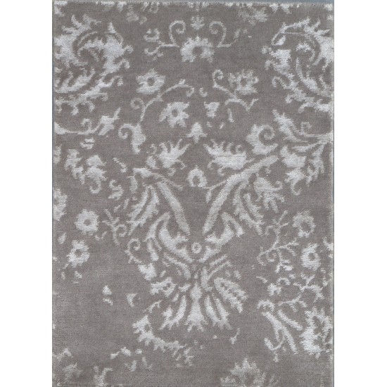 Pasargad Home Area Rug Modern Hand-Knotted Silk, Wool Toupe 2' 0" X 3' 0"